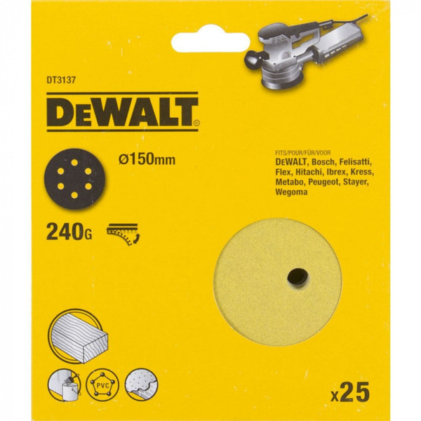 Круг шлифовальный DeWalt 150мм P240 DT3137-QZ