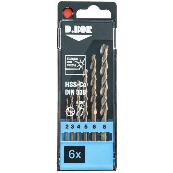 Набор cверл по металлу d.Bor  6шт  HSS-Co Cobalt 2-8мм W-011-141906104D-X