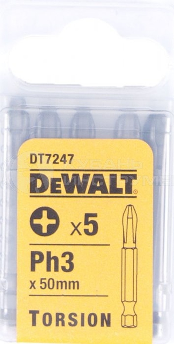 Насадки отверточные DeWalt PH3*50мм 5шт DT 7247