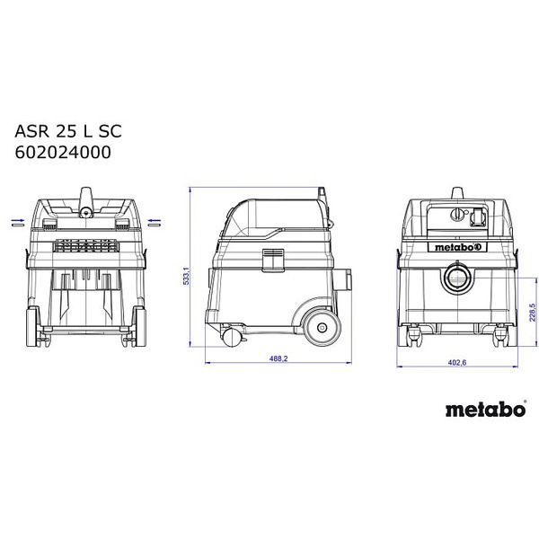 Пылесос Metabo ASR 25 L SC 602024000