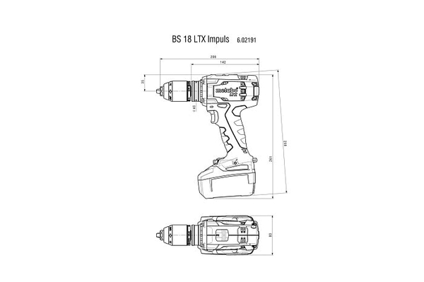 Аккумуляторная дрель-шуруповерт Metabo BS 18 LTX Impuls (без АКБ и ЗУ) 602191890