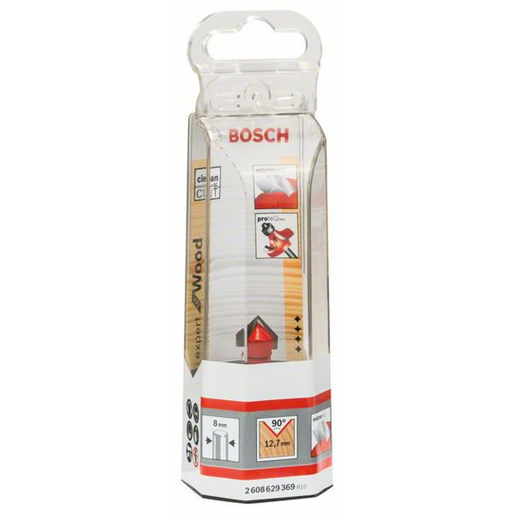 Фреза пазовая Bosch V Expert S8/D12,7/L10/90° 2608629369