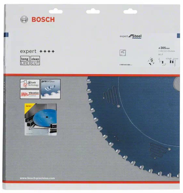 Диск пильный по стали Bosch EX SL B 305*25,4-60 2608643060