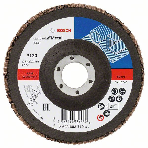 Круг лепестковый Bosch 125мм К120 прямой 2608603719