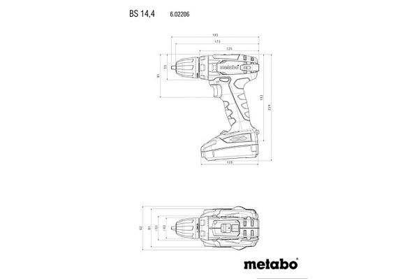 Аккумуляторная дрель-шуруповерт Metabo BS 14,4 602206540