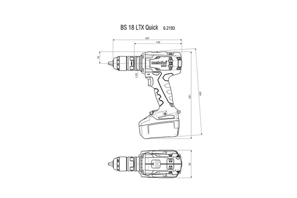 Аккумуляторная дрель-шуруповерт Metabo BS 18 LTX Quick (без АКБ и ЗУ) 602193890