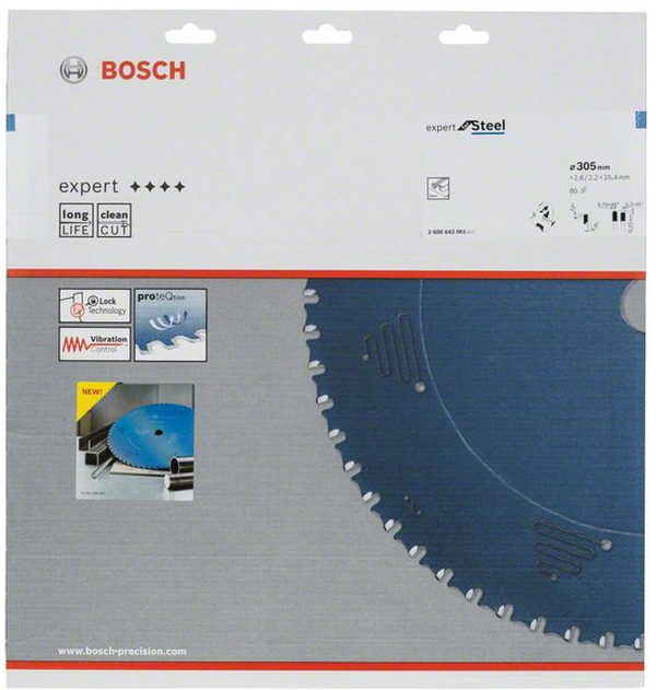 Диск пильный по стали Bosch EX SL B 305*25.4-80 2608643061