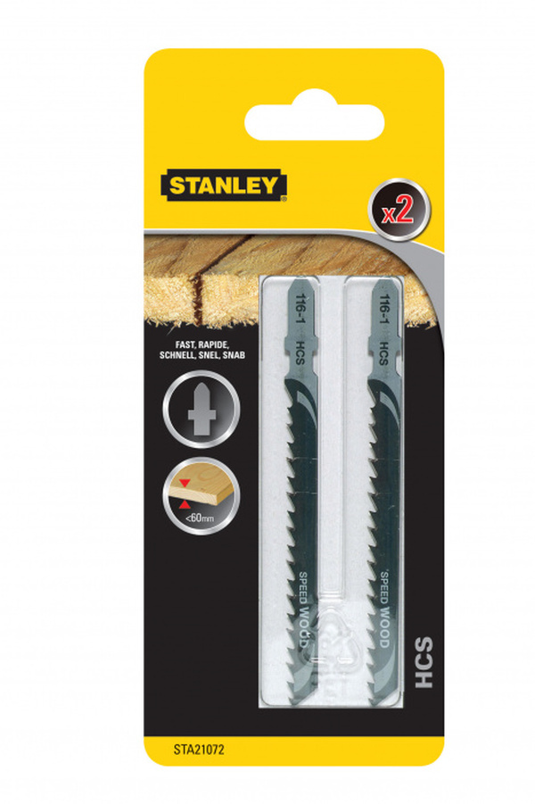 Пилки для лобзика по дереву Stanley HCS T144D (2шт) STA21072-XJ