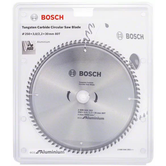 Диск пильный по алюминию Bosch ECO 250*30-80T 2608644393 диск пильный по алюминию и пластику атака 216 80t 30 110403030 8077850