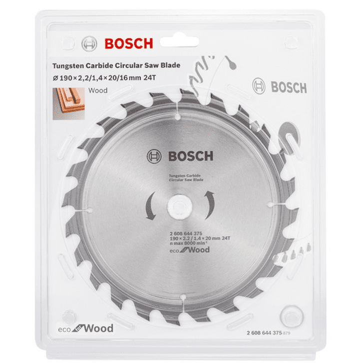 Диск пильный Bosch ECO WO 190*20/16*24T 2608644375