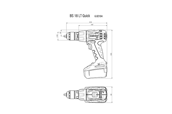 Аккумуляторная дрель-шуруповерт Metabo BS 18 LT Quick (без АКБ и ЗУ) 602104890