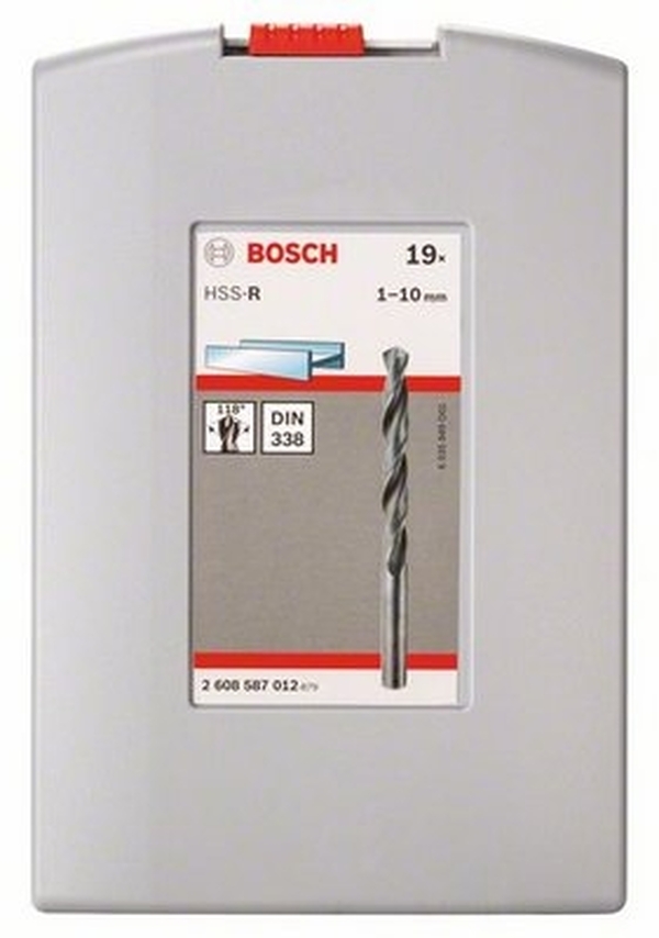 Набор сверл Bosch (19шт) Pro Box HSS-R 1–10мм 2608587012