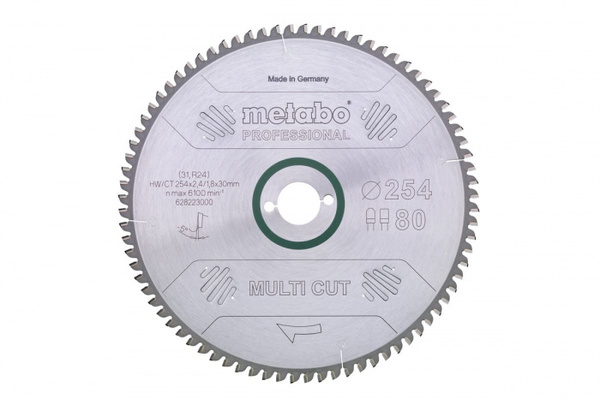 Диск пильный Metabo 254*2,4*30 80 WZ 628223000