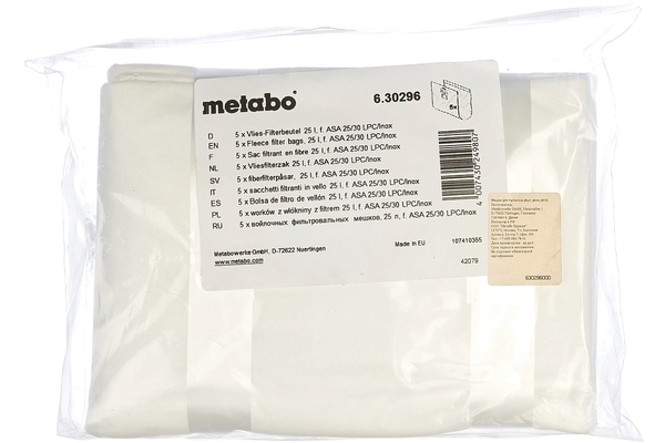 Мешки для пылесоса Metabo 5шт 630296000