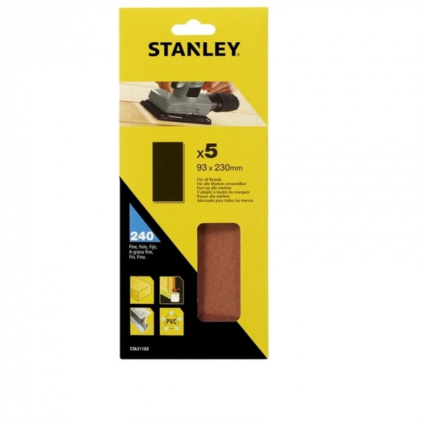 Лента шлифовальная Stanley 75*457мм 80G  3шт  STA33101-XJ