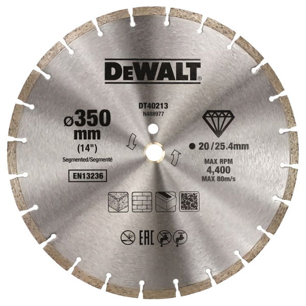 Диск алмазный DeWalt 350*25,4/20мм DT40213-QZ