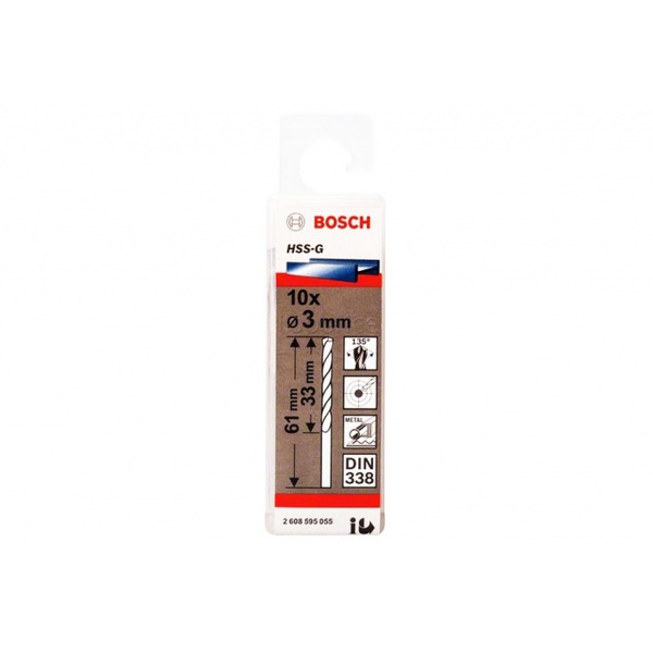 Сверло по металлу Bosch Eco 10 HSS-G 3мм 2608595055