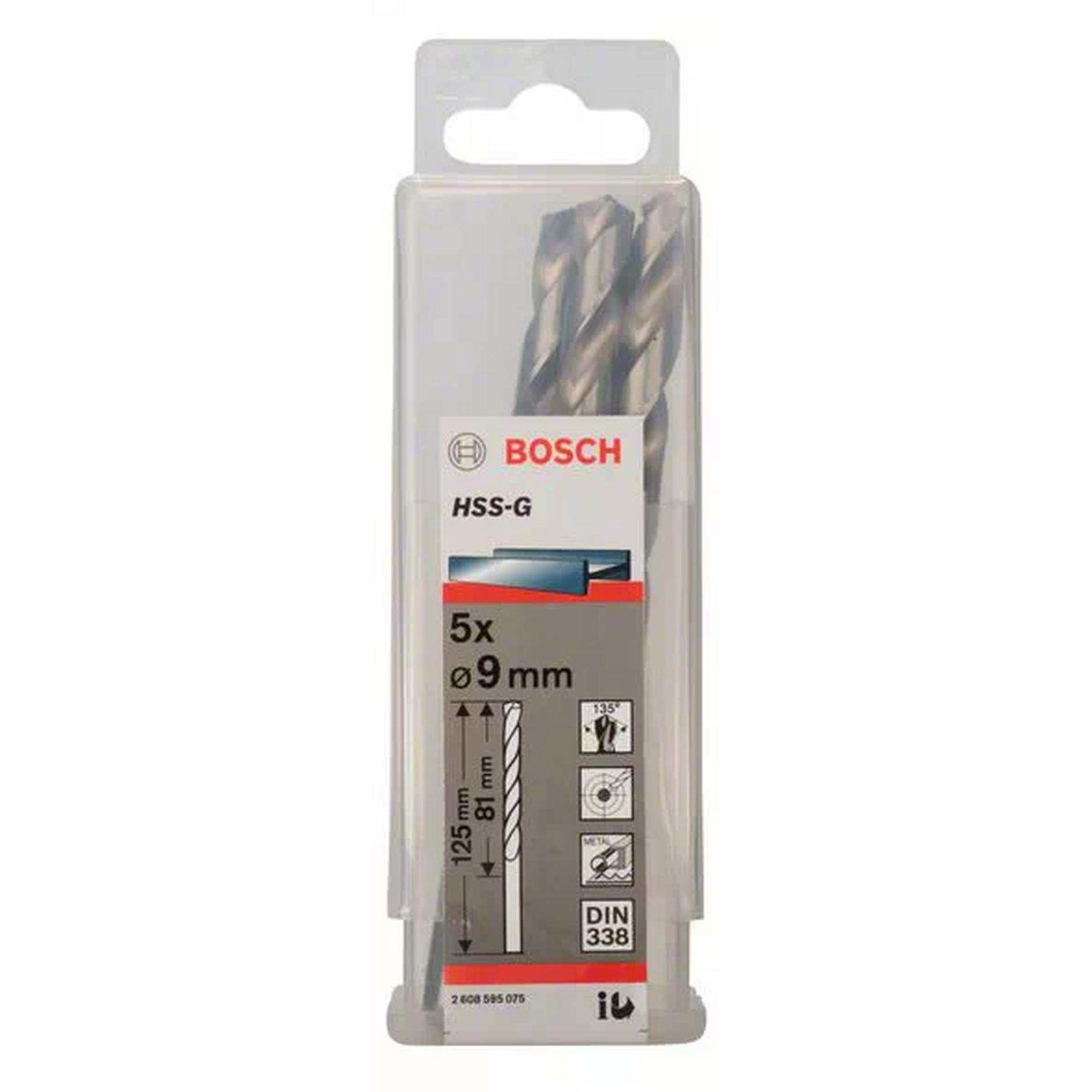 Сверло по металлу Bosch Eco 5 HSS-G 9мм 2608595075