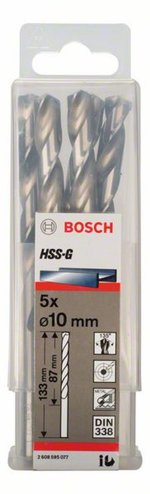 Сверло по металлу Bosch Eco 5 HSS-G 10мм 2608595077