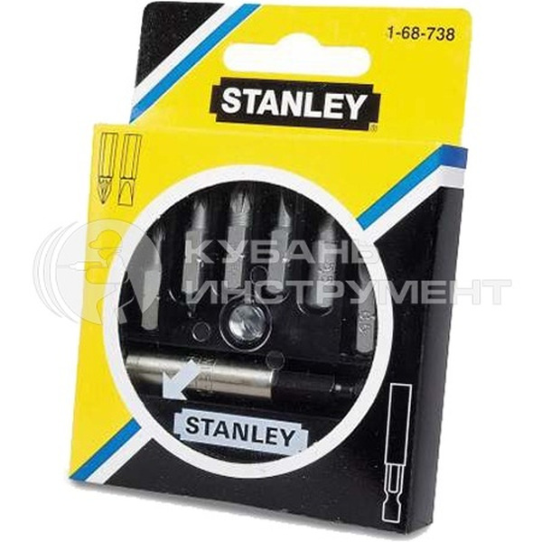 Набор бит Stanley 6шт + держатель 1-68-738 набор бит stanley 1 68 784 10 предм