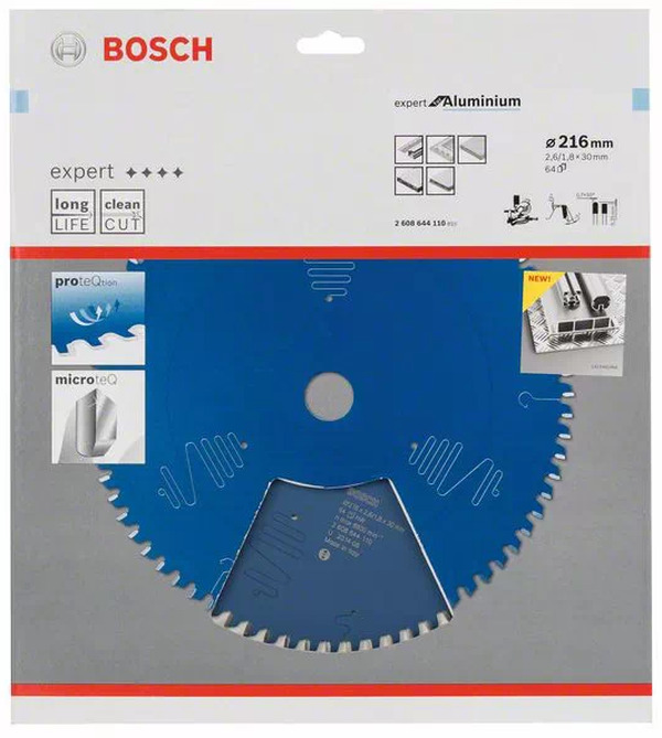 Диск пильный по алюминию Bosch 216*30-64T 2608644110