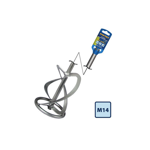 Насадка для миксера Практика 120*600мм M14 (для гипсовой, цементной смеси и клея) 779-479