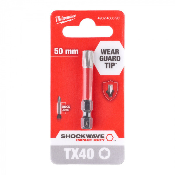 Насадка Milwaukee Shockwave TX40 50мм 4932430890 бита milwaukee pz 2х50 shockwave