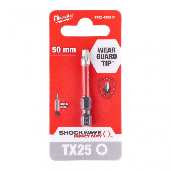 Насадка Milwaukee Shockwave TX25 50мм 4932430881 бита milwaukee pz 2х50 shockwave