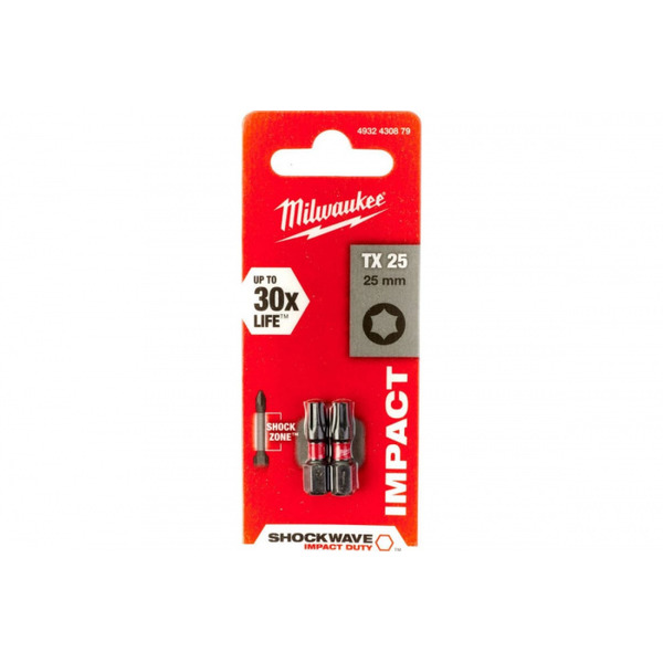 Насадка Milwaukee Shockwave TX25 25мм 2шт 4932430879 milwaukee насадка milwaukee shockwave hex6 25мм 2шт 4932430897