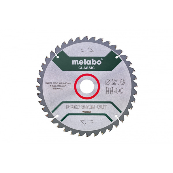 Диск пильный по дереву Metabo 216*30 HM 40WZ, 5 628060000