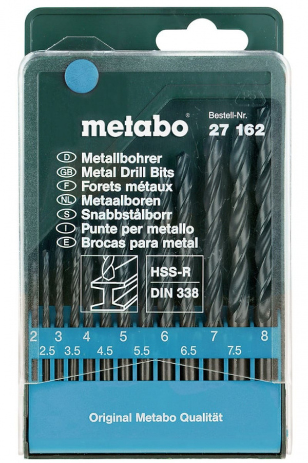 Набор сверл Metabo (13шт) HSS-R 2-8мм 627162000