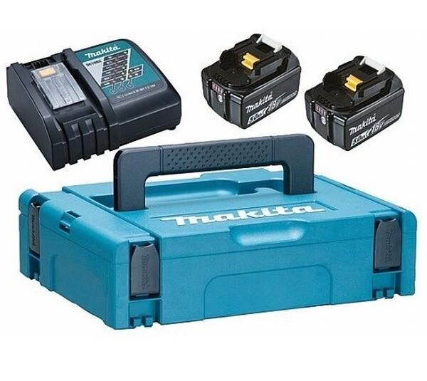 Аккумуляторный набор Makita (Аккумулятор+з\у, DC18RC-1шт+BL1850B-2шт,18В,5.0Ач,Li-ion,MakPac) 198311-6