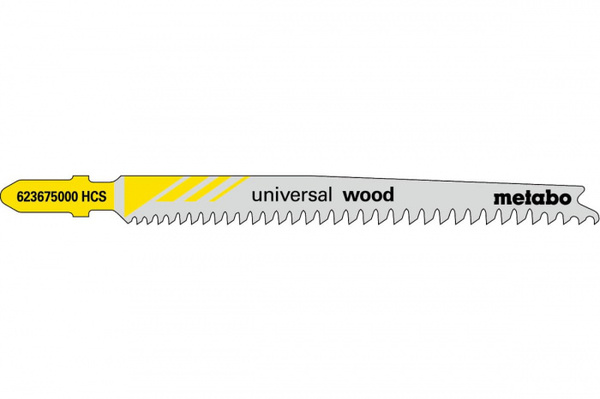 Пилки для лобзика по дереву Metabo T234X HCS 91мм (5шт) 623675000