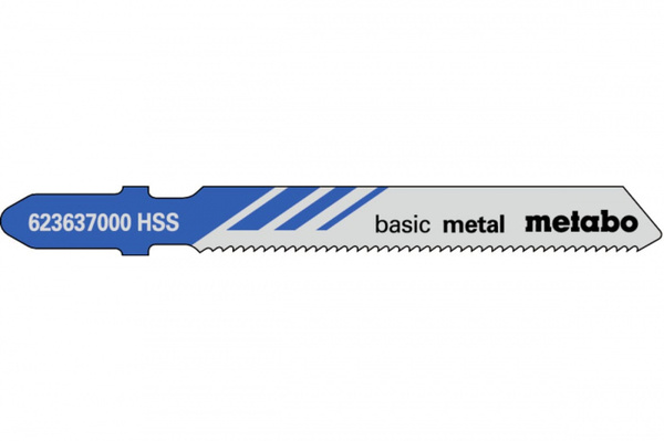 Пилки для лобзика по стали и металлу Metabo T118A HSS 51*1,2мм (5шт) 623637000