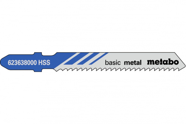 Пилки для лобзика по стали и металлу Metabo T118B HSS 51*2мм (5шт) 623638000