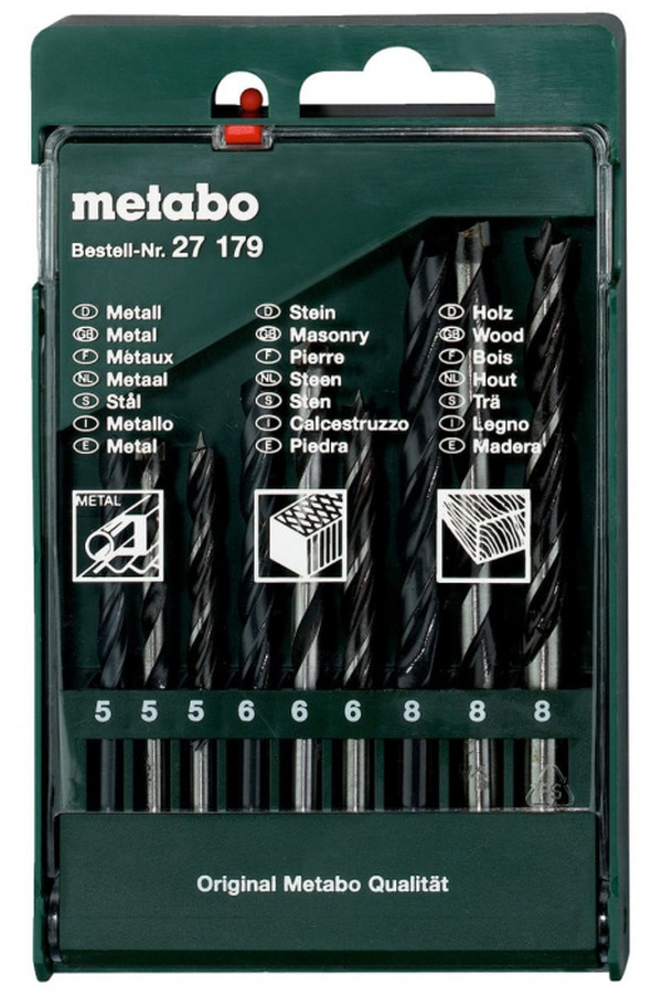 Набор сверл Metabo (9шт) 5-6-8мм 627179000