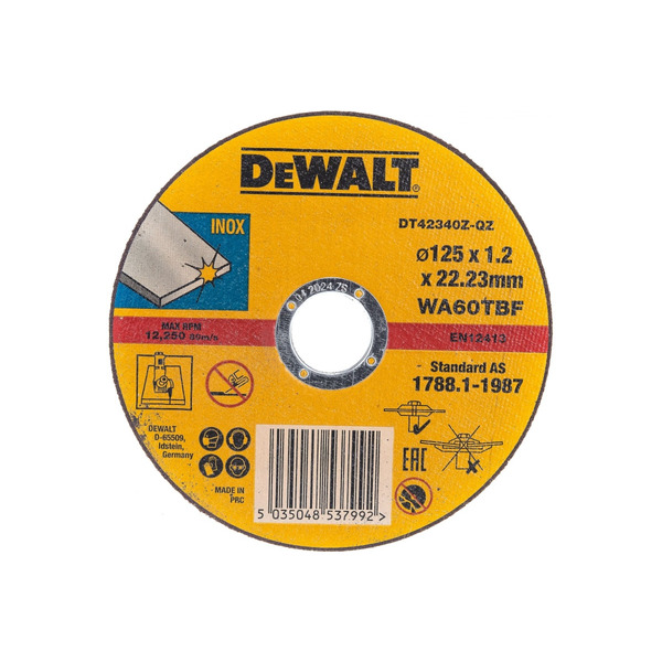 Круг отрезной по металлу DeWalt Industrial 125*1,2*22,2мм DT42340Z-QZ диск отрезной dewalt dt42340z qz 125 мм 5 шт