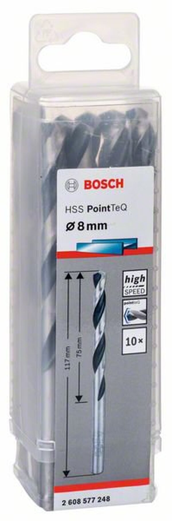 Сверло по металлу Bosch PointTeQ 8.0мм 2608577248