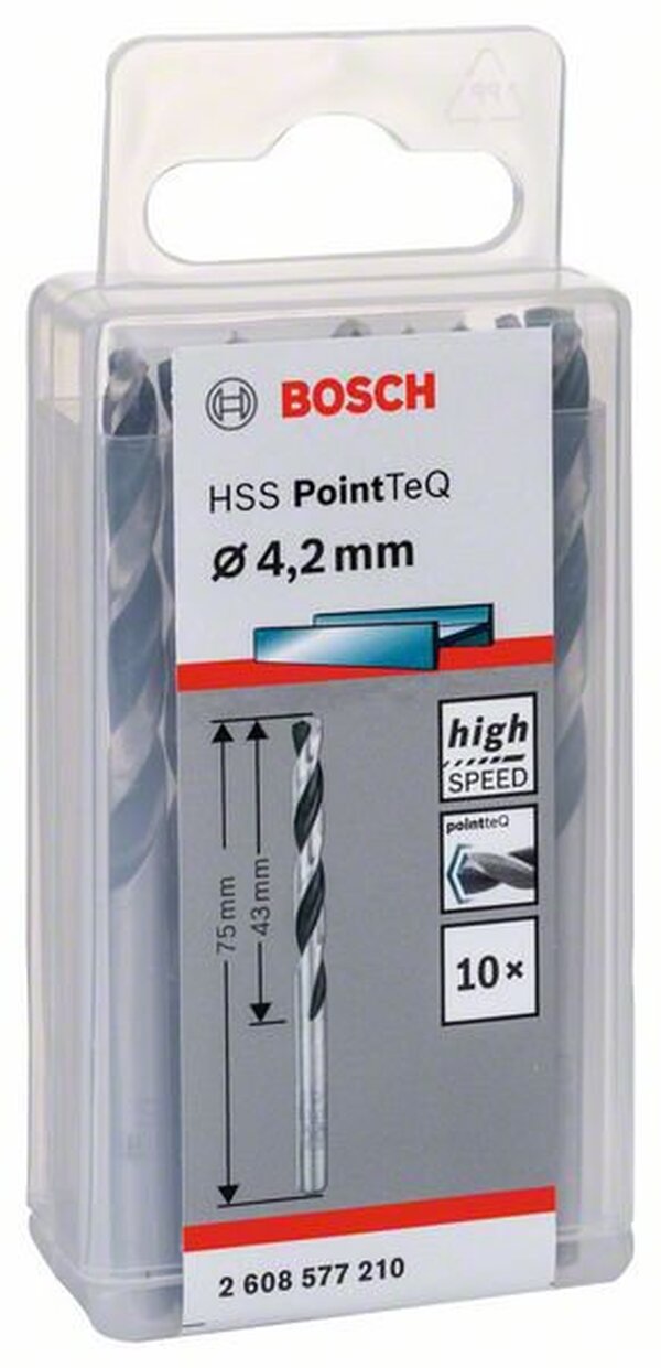 Сверло по металлу Bosch PointTeQ 4,2мм 2608577210