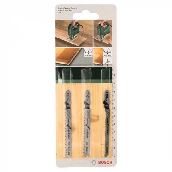 Пилки для лобзика Bosch Set T-BIM DIY T101BIF  2шт  T101AOF  1шт  2609256788