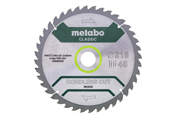 Диск пильный по дереву Metabo 216*1.8*30мм 628065000