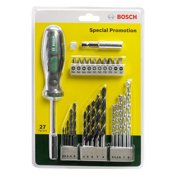 Набор сверл и бит Bosch 27шт 2607017201 набор сверл bosch 2607019446 25пр