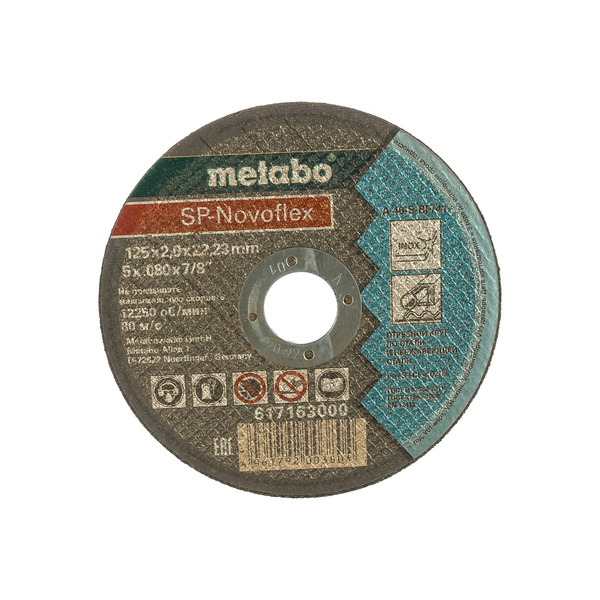 Круг отрезной по нержавеющей стали Metabo SP-Novoflex 125*2,0*22.23мм 617163000 диск отрезной по стали metabo sp novoflex 125x2 ru 617163000