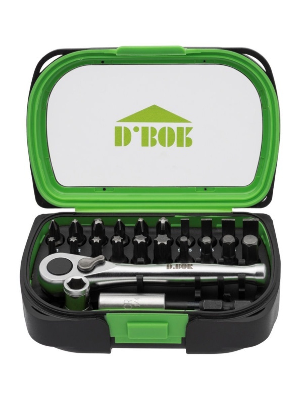 Набор бит d.Bor  23шт  Torsion трещотка 1/4" 60мм D-SET-23A-1
