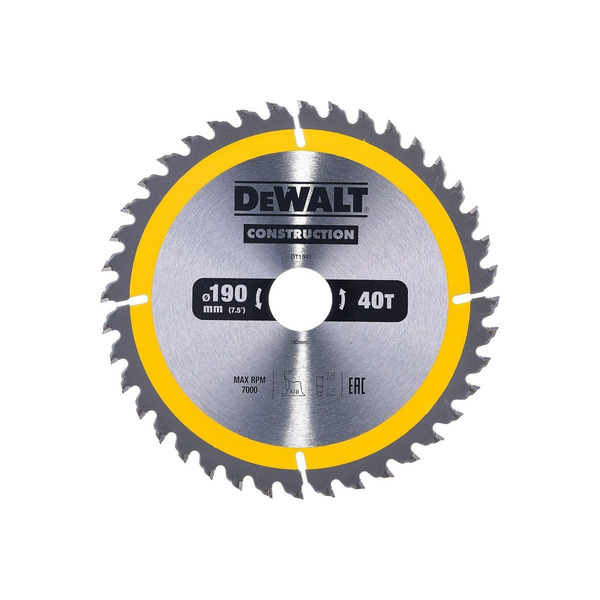 Диск пильный по дереву DeWalt Construct 190/30 40 ATB +10° DT1945-QZ