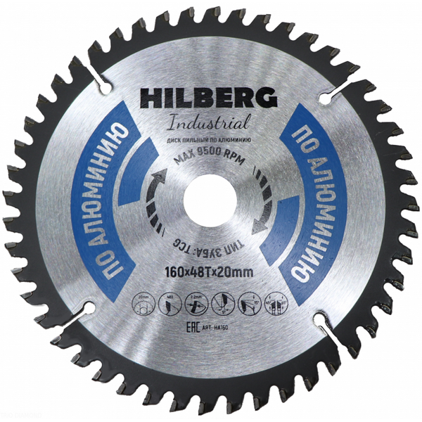 Диск пильный по алюминию Hilberg 160*20*48T HA160 диск пильный по алюминию hilberg 216 80t 30мм ha216