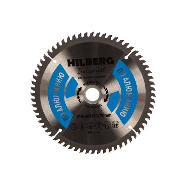 Диск пильный по алюминию Hilberg 190*30/20*64T HA190 диск пильный по алюминию makita standard 260 30 1 8 100t d 03975