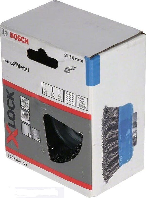 Щетка чашечная Bosch X-LOCK сталь 0,5мм 75мм 2608620727