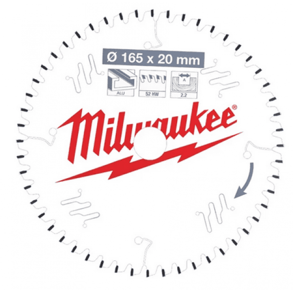 Диск пильный по алюминию Milwaukee 165*20*2,2*52 4932471296