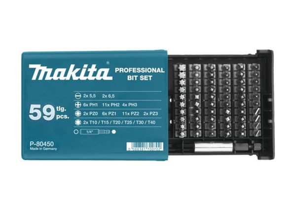 Набор бит Makita  59шт  25мм P-80450
